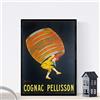 Nacnic stampa artistica vintage pubblicità Cognac annuncio Pellisson 1907. Manifesto d'epoca. Poster bevande, alcolici, liquori. Per arredare il tuo ristorante la tua casa e la tua cantina.