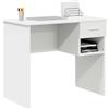 vidaXL Scrivania con cassetto Bianco 90 x 49 x 75 cm Legno Multistrato, Scrivania Moderna per Salotto, Design Minimalista, Legno ingegnerizzato, Grande Spazio per riporre