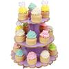 MengH-SHOP Espositore per cupcake a 3 livelli, in cartone, supporto per torta per bambini e feste di compleanno a tema