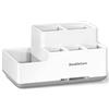 DoubleCare Portaspazzolino con antiscivolo, organizer da bagno rimovibile, portaoggetti multifunzionale, contenitore per dentifricio, rasoio