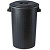 Stefanplast Bidone Immondizie Politene Nero con Coperchio Lt70 Pattumiere