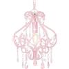 vidaXL Lampadario con Perle Rosa Rotondo E14