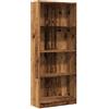 vidaXL Libreria Legno Antico 60x24x143 cm in Legno Multistrato, Mobile Porta Libri, scaffale per Libri, Mobile portaoggetti, Porta Libri
