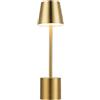 PYRAMIDEA Lampada da Tavolo Ricaricabile senza fili con Presa USB, 3 colori, Led regolabile, Oro LRP11G