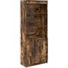 vidaXL Credenza Rovere Fumo 70x35x180 cm in Legno Multistrato, Mobile, mobiletto Laterale, mobiletto portaoggetti Alto, mobiletto portaoggetti