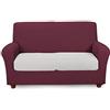 Caleffi Federa Copricuscino elasticizzata 2 Posti Melange Bordeaux in Cotone - 51390