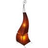 GURU SHOP Lampada All`henné, Lampada da Terra in Pelle/lampada da Terra - Mauretania 118 cm, Arancione, Colore: Arancione, Lampade a Stelo in Materiali Naturali