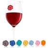Vacu Vin 1886461 Set Segna Bicchiere, Silicone, Multicolore, 8 unità, 1 EA