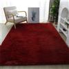 Treer Tappeto Salotto Moderno Pelo Lungo, Tappeto Peloso Soggiorno Antiscivolo Tappeti Pelosi Camera da Letto Morbido e Soffice per Decorazione Tappeti (100 * 160cm,Vino Rosso)