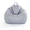 FANSU Copertura per Poltrona Sacco Puff Poltrona Senza Riempimento, Lino Tinta Unita Pouf Poltrona con Zip Poltrona a Sacco per Adulti e Bambini Interni, Casa, Soggiorno (XXL,Grigio)