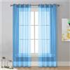 Surwin Tinta Unita Tende per Interni a Vetro Con Occhielli, 2 Pezzi Camera da Letto, Voile Semi Trasparenti per Cucina, Soggiorno 132x240cm, Blu