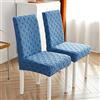 Odot Coprisedie con Schienale 2 4 6 Pezzi, Coprisedia Elasticizzati Copri Sedia da Cucina Rimovibili Jacquard Chic, Rimovibili Copri Sedia per Soggiorno,Cucina,Hotel (6 Pezzi,Blu Classico)