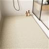 Surwin Tappetino da Doccia Antiscivolo, Tappetino da Bagno in Luffa PVC Morbido Lavabile Moderno Beige Minimalista Tappeto Bagno ad Asciugatura Rapida con Fori di Drenaggio (Stile11,80x120cm)