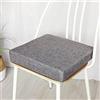 Treer-shop Cuscino per Sedia in Memory Foam, Treers -Cuscini Sedie Quadrati ? Supporto e Stabilità Perfetti Rivestimento Lavabile per Sedia da Ufficio e Sedia a rotelle (Grigio,50x50x8cm)