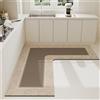 Hixingo Tappeto in Diatomite - Passatoia Cucina Antiscivolo Lavabile con Forma a L - Runner da Bagno, Tappetino per Doccia (100x45cm, Fiore d'Epoca)
