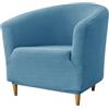 Hearda Copripoltrona 1 Posto Chesterfield Elasticizzato Blu, Antiscivolo Fodera Cocktail Copri Poltrona con Braccioli Jacquard per Bar Club Soggiorno Camera da Letto