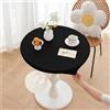 Morbuy Tovaglia Rotonda Giardino Exterior Impermeabile Tovaglie da Tavola, Pelle PU Tovaglia Antimacchia Lavabile per Salotto Pranzo, con Bordo Elastico (Nero,Tavolo Diametro 90cm)