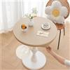 Morbuy Tovaglia Rotonda Giardino Exterior Impermeabile Tovaglie da Tavola, Pelle PU Tovaglia Antimacchia Lavabile per Salotto Pranzo, con Bordo Elastico (Cachi,Tavolo Diametro 90cm)