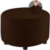 FANSU Copri Pouf Rotondo Elasticizzato, Velluto Poggiapiedi Lavabile Copri Ottomano Copertura per Sgabello Pouf Poggiapiedi Fodere per Sgabello per Soggiorno (Marrone,S)