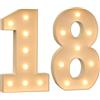 Syibelterr 120 cm - 4 piedi Numeri 18 Grandi Illuminati per Decorazione, Cartello Luminoso a Mosaico, Set di Luci LED per Tendone su Pannello in Schiuma Pretagliato per Compleanno, Capodanno, Anniversario