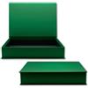 NEUSER PAPIER Confezione regalo con coperchio a ribalta - 1 pezzo - DIN A4 - rivestimento verde scuro - interno nero - 334 x 242 x 65 mm - scatola portaoggetti