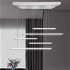 TEKHOME Lampadario LED Moderno a Sospensione Lineare, 38W, Design Nordico, Luce 3000K-4000K-6500K, Bianco, per Soggiorno Sala da Pranzo - LP-43-B3C (BIANCO)