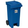 Stefanplast 6436 Bidone Immondizia con Ruote con Pedale, Plastica, Blu, 48 x 55 x 94 cm