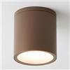 maolo Faretto da Esterno LED GU10 IP54 Cilindrico Bianco | Applique da Soffitto per Terrazze Ingressi Porticati | Design Moderno in Alluminio Ø90x94mm | Lampadina Non Inclusa (Marrone)