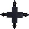Ledvion - Connettore a X, Binario Monofase, Nero, Plafoniera led soffitto, lampadario cucina, faretti led, plafoniera moderna