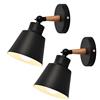Chao Zan 2 pezzi Moderno Stile nordico Vintage Industrial LED Applique,E27 Creativa Legno Metallo Lampada da Parete in ,Lampada da parete regolabile a 90 gradi, Ristorante bar camera da letto loft bar KTV