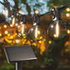 HOFTRONIC - Catena luminosa solare esterna 7 metri - 25 lampadine - 4 modalità di illuminazione - Luce bianca calda 2700 K - Interruttore crepuscolare - 25 Watt 750 lumen - Impermeabile IP44