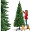 BAKAJI Albero di Natale Slim Molto Folto Ecologico e Ignifugo con Base a Croce in Ferro Pieghevole, Decorazione Natalizia Salvaspazio Foltissima con Rami Realistici (Verde Pino dei Sogni, 240 cm)