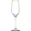 Pasabahce Amber Confezione 6 Calici Flute, Vetro, Trasparente Con Bordo Oro, 25,5 cl