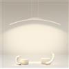 Dopa Dopastore Lampadario a Sospensione LED 16W Design Curvato Bianco Lampada Moderna da Soffitto IP20 Camere Cucina Salone Attività Commerciali (Luce calda 3000K)