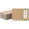 BIOZOYG piatto di carta quadrato 1000 pezzi I piatto monouso in cartone duplex I piatto snack biodegradabile di colore naturale I ciotola per patatine fritte 18 x 26 cm rettangolare