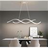 Dopastore Lampadario a Sospensione LED Design Spirale Bianco Nero Lampada Moderna 3 Tonalità di Luce Dimmerabile per Interno IP20 (Bianco)