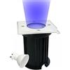 Partenopeautensili® Faretto segnapasso calpestabile lampada da incasso con attacco GU10 impermeabile IP65 per esterno giardino Viali sentieri By Universo (Quadrato Luce Blu)