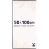 Dutch Frame Factory - Cornice 50x100 cm - Argento Lucente - Cornice per foto in Plastica con vetro plastico Antiriflesso - Cornice portafoto 50x100 cm - Easy