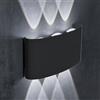 MAKA change your life quality Maka Applique LED da Parete Interno ed Esterno 16W 1600lm IP65, Nero per Camera da Letto, Bagno, Soggiorno, Giardino, Luce Fredda 6500K, Muro Alluminio, 220V