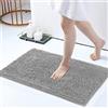 IlGruppone Tappeto da Bagno Microfibra Super Soffice Lavabile in Lavatrice Antiscivolo Assorbente Lavaggio Rapido Super Morbido Bagno Doccia Camera Letto - Grigio - 50x80 cm