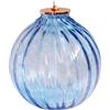 Christus Ampolla Elegante Azzurra Grande in Vetro Rigato con Gigler in Ottone Dorato - Lampada Decorativa per Atmosfere Accoglienti a Cera Liquida - Ideale per Illuminare e Arredare con Stile