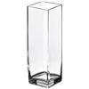 Generico Vaso Rettangolare in Vetro, Design Moderno, Base Quadrata 10x10 cm, Altezze 19-24 o 27 cm, Trasparente (Grande)