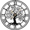 COSTWAY Orologio da Parete Grande da 68 cm, con Albero della Vita in Metallo, Orologio Decorativo Silenzioso Senza Ticchettio, per Soggiorno, Camera da Letto e Cucina, Nero
