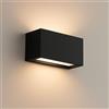 Dopa Applique da Esterno Up & Down con Attacco E27 in Alluminio Rettangolare Lampada da Parete a Doppia Emissione IP65 per Giardino, Ingresso, Balcone e Terrazzo 230V (Nero)