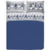 PENSIERI DELICATI Completo Letto Matrimoniale, Flanella 100% Cotone Caldo e Morbido, 2 Piazze 180x200cm, Include Lenzuolo Sotto, Sopra e 2 Federe, Made in Italy, Fantasia Gnomi Blu