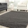 Teppich-Home Stella Shaggy Tappeto Colore Pelo Lungo Tappeti Moderni per Soggiorno Camera Letto Tinta Unita Colori - Antracite, 140x200 cm