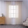BOYOUTH Tende trasparenti in voile tinta unita, con occhielli per finestra, per camera da letto, soggiorno, hotel, beige, 2 pannelli, 130 x 260 cm