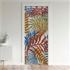 Loussiesd Tenda Copri Porta Armadio Foglie Tropicali Tenda per Porta Motivo a Foglie per Privacy Vano Porta Bambini Divisorio Botanico Stanza 132x203cm Rami Foglie Rosso Verde Trattamenti Finestre