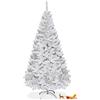 RELAX4LIFE Albero di Natale Artificiale Bianco 150/180/210/240 cm Diviso in Segmenti con Effetto Realistico con Base Stabile, Albero Decorativo Natalizio in PVC, Rami a Ganci (180 cm)