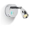 Topiky Lampada da Lettura per a 3 Colori LED 12V, Dimmerabile Sul Comodino con Porta USB Tipo C, Piccola Luce Decorativa (Argento)